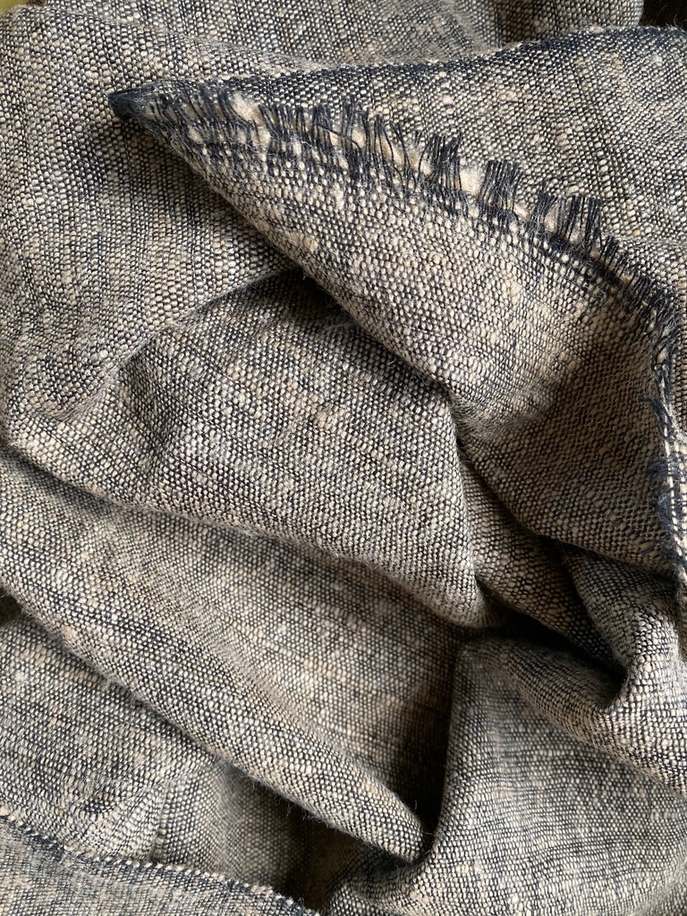 Sjaal van zijde/katoen mix grijs